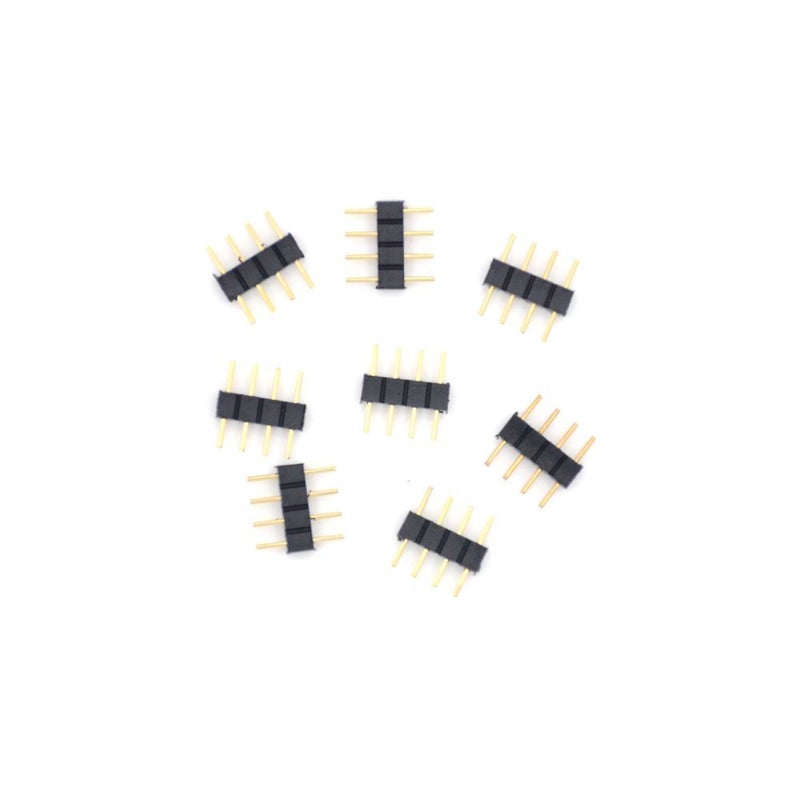HUALAND 2 pcs Black 4 Pins LED Splitter Cable LED Strip Connector 3 Way Splitter Y Splitter for One to Three RGB 5050 3528 Light Strips with 8 Male 4 Pin Plugs - Image 3